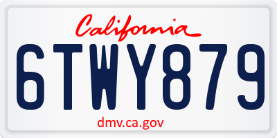 CA license plate 6TWY879