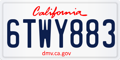 CA license plate 6TWY883