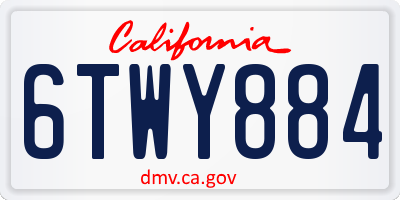 CA license plate 6TWY884