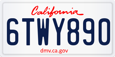 CA license plate 6TWY890
