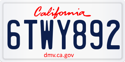CA license plate 6TWY892