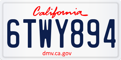 CA license plate 6TWY894