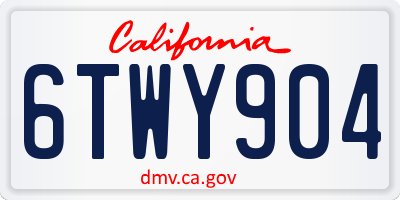 CA license plate 6TWY904