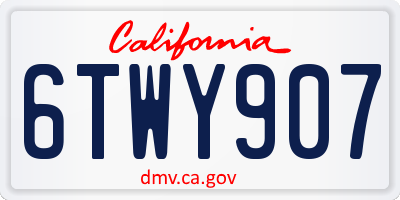 CA license plate 6TWY907