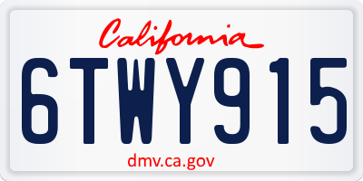 CA license plate 6TWY915