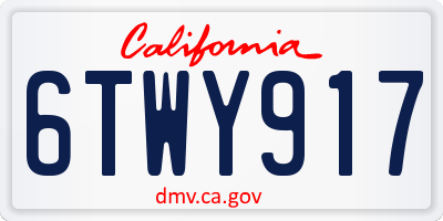 CA license plate 6TWY917