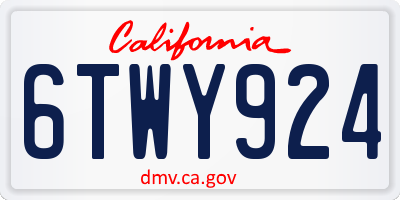CA license plate 6TWY924
