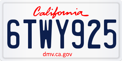 CA license plate 6TWY925