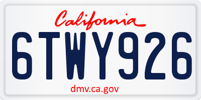 CA license plate 6TWY926