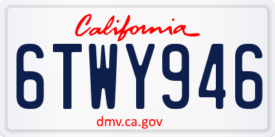 CA license plate 6TWY946