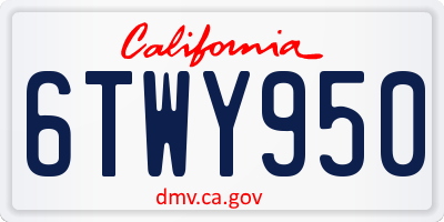 CA license plate 6TWY950