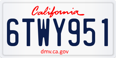CA license plate 6TWY951