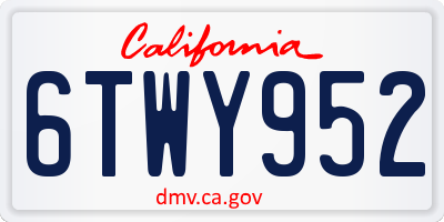 CA license plate 6TWY952