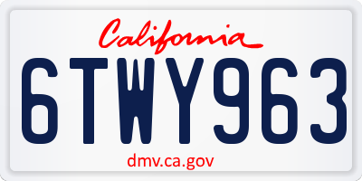 CA license plate 6TWY963