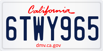 CA license plate 6TWY965