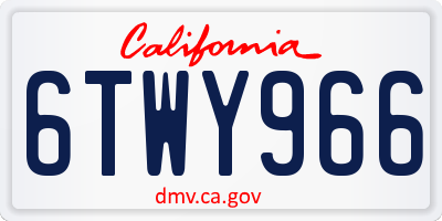 CA license plate 6TWY966