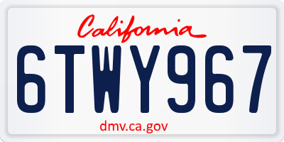 CA license plate 6TWY967