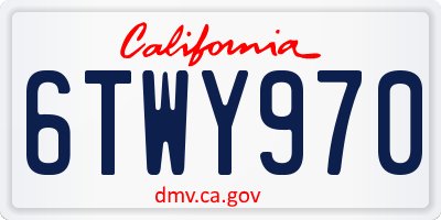 CA license plate 6TWY970