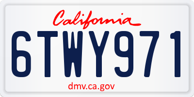 CA license plate 6TWY971