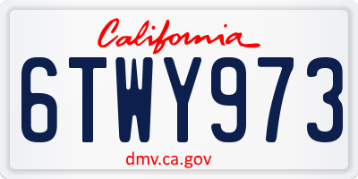 CA license plate 6TWY973