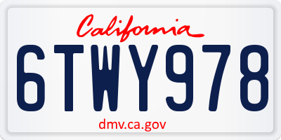 CA license plate 6TWY978