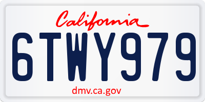 CA license plate 6TWY979