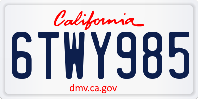 CA license plate 6TWY985