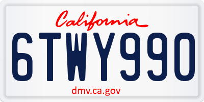 CA license plate 6TWY990