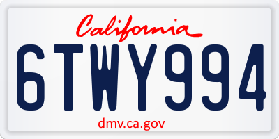 CA license plate 6TWY994