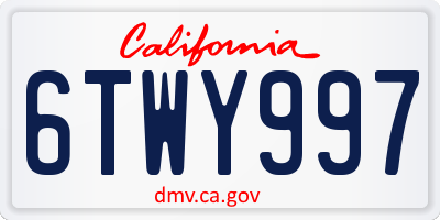 CA license plate 6TWY997