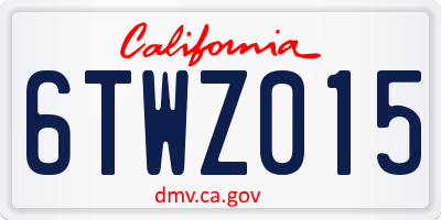 CA license plate 6TWZ015