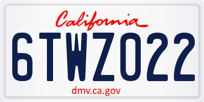 CA license plate 6TWZ022