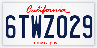 CA license plate 6TWZ029