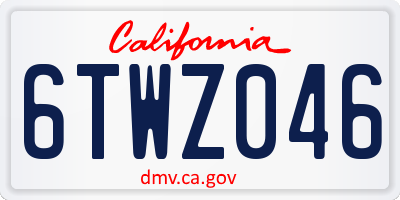 CA license plate 6TWZ046