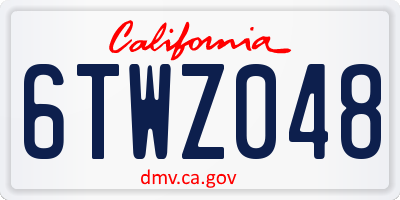 CA license plate 6TWZ048