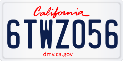 CA license plate 6TWZ056