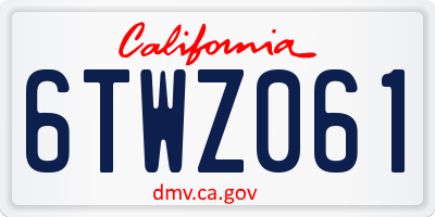 CA license plate 6TWZ061
