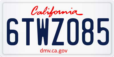 CA license plate 6TWZ085