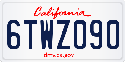 CA license plate 6TWZ090
