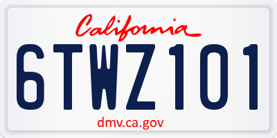 CA license plate 6TWZ101