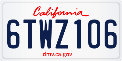 CA license plate 6TWZ106