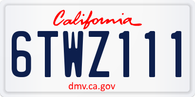 CA license plate 6TWZ111