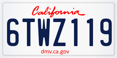 CA license plate 6TWZ119