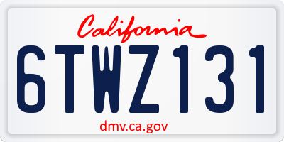 CA license plate 6TWZ131