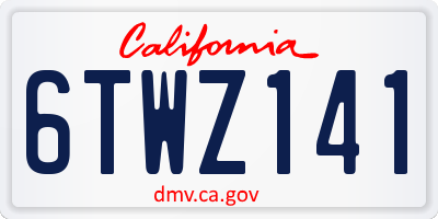 CA license plate 6TWZ141