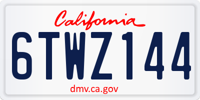 CA license plate 6TWZ144