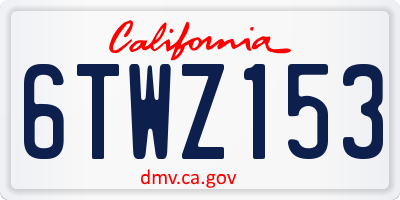 CA license plate 6TWZ153