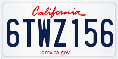 CA license plate 6TWZ156