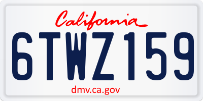 CA license plate 6TWZ159