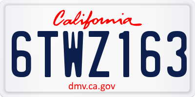CA license plate 6TWZ163